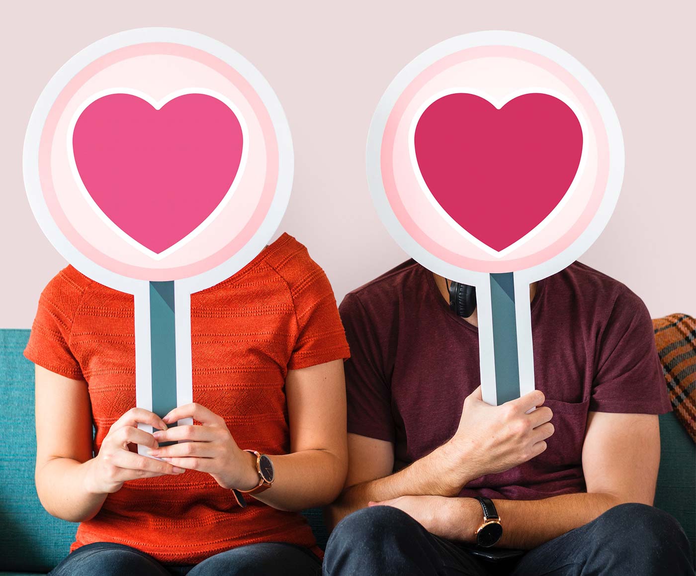 Couple heart rating each other Couple with hearts
